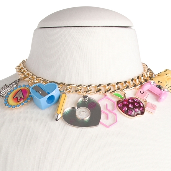 ❤️🔹️BETSEY JOHNSON🔹️beautiful Teacher School Supply Charms 16" Necklace - Picture 3 of 12